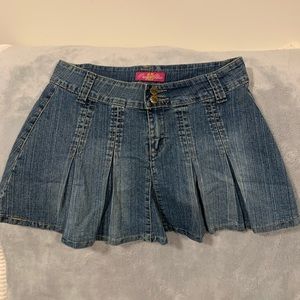 Denim pleated mini skirt Size 7/8